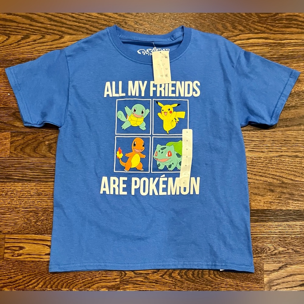 POKÉMON And Friends Blue Short Sleeve T-Shirt NWT! Boys Size: S